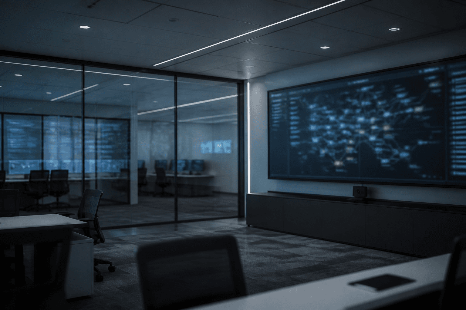 Quiet modern office corridor