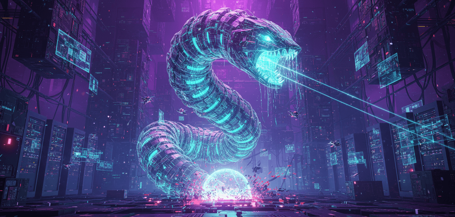 NPM security threat visualization showing malware propagation