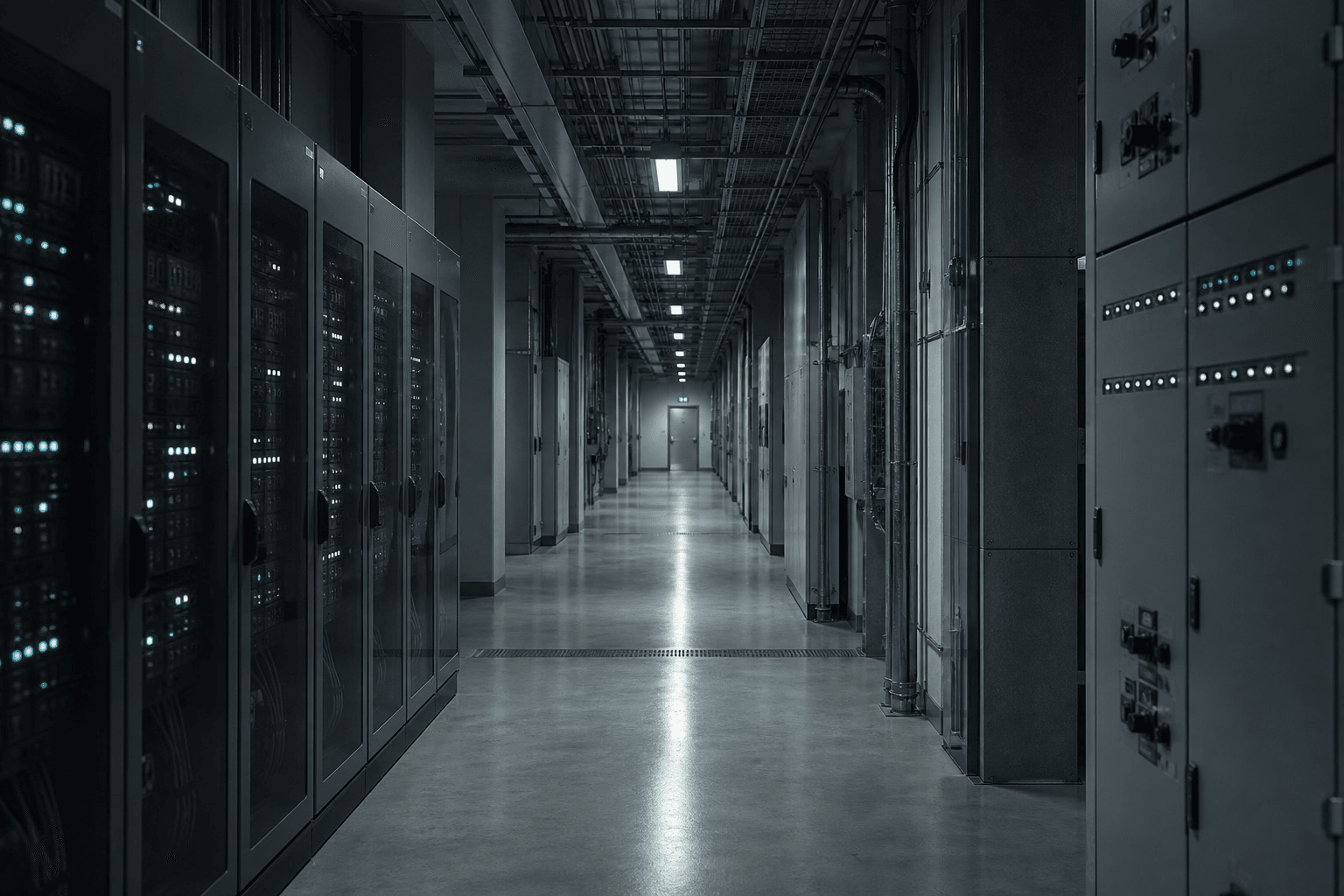Quiet modern office corridor