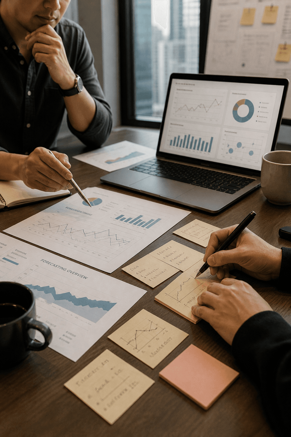 Workshop mapping forecasting charts and marketing ROI