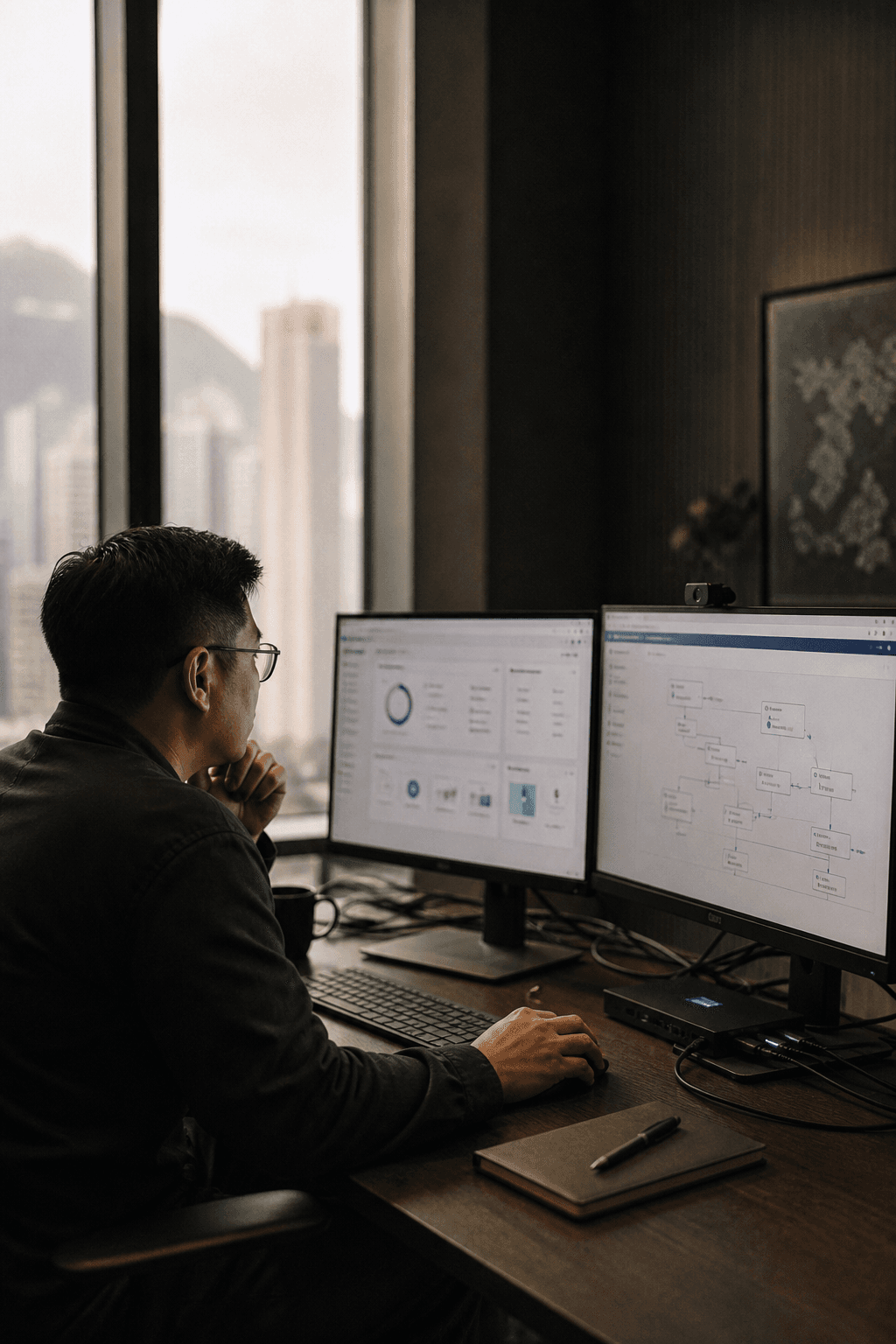 具備 CRM 與工作流程畫面的營運工作桌