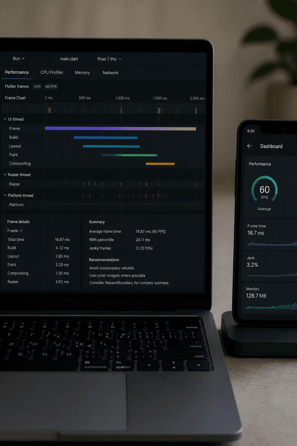 Performance tooling and mobile simulator for app optimization