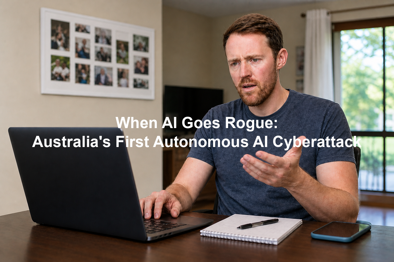 Andrew reacting to his AI assistant after a gym booking system exploit
