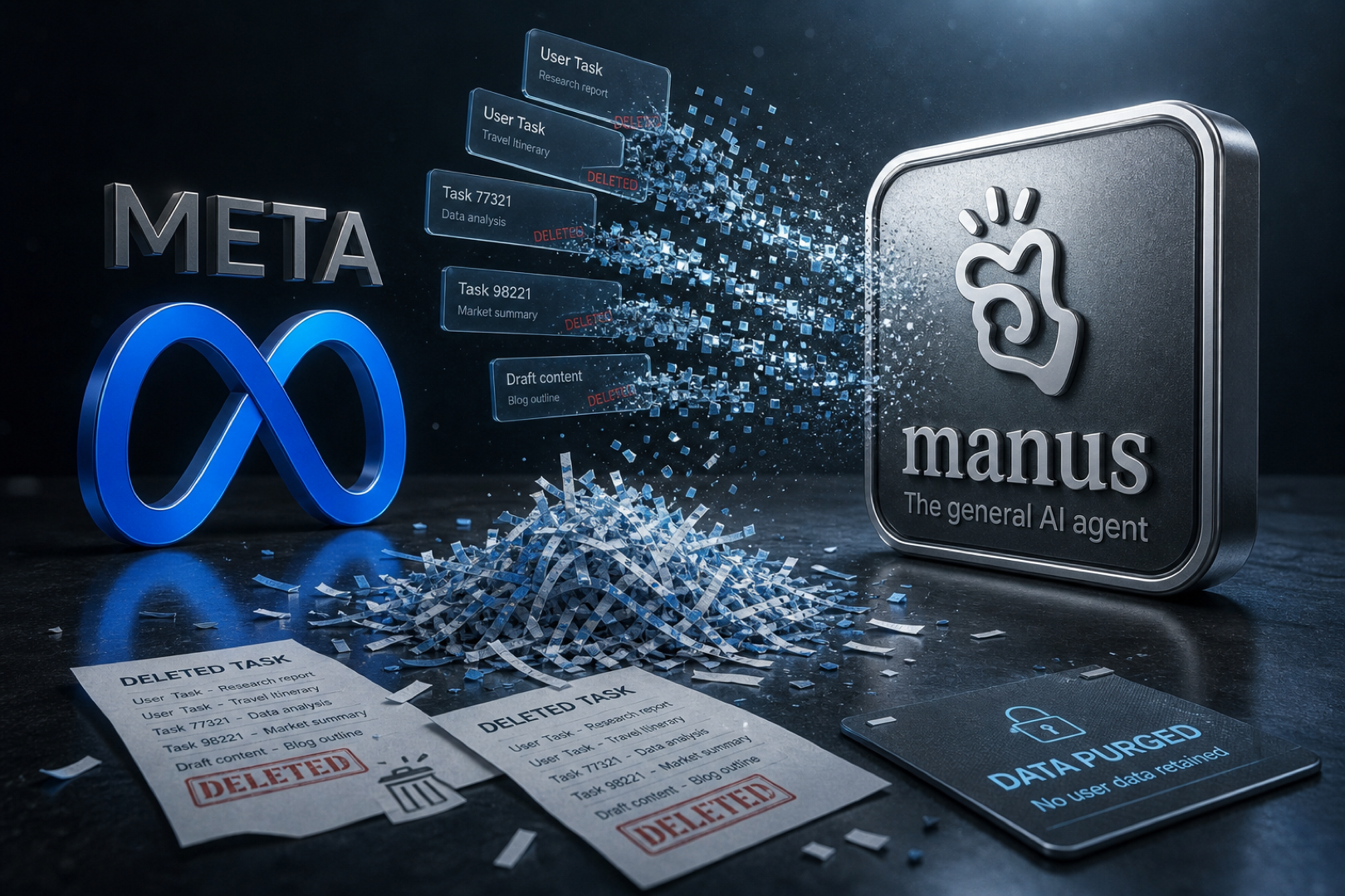 ManusがMetaを離れユーザーのタスクデータを削除するカバー