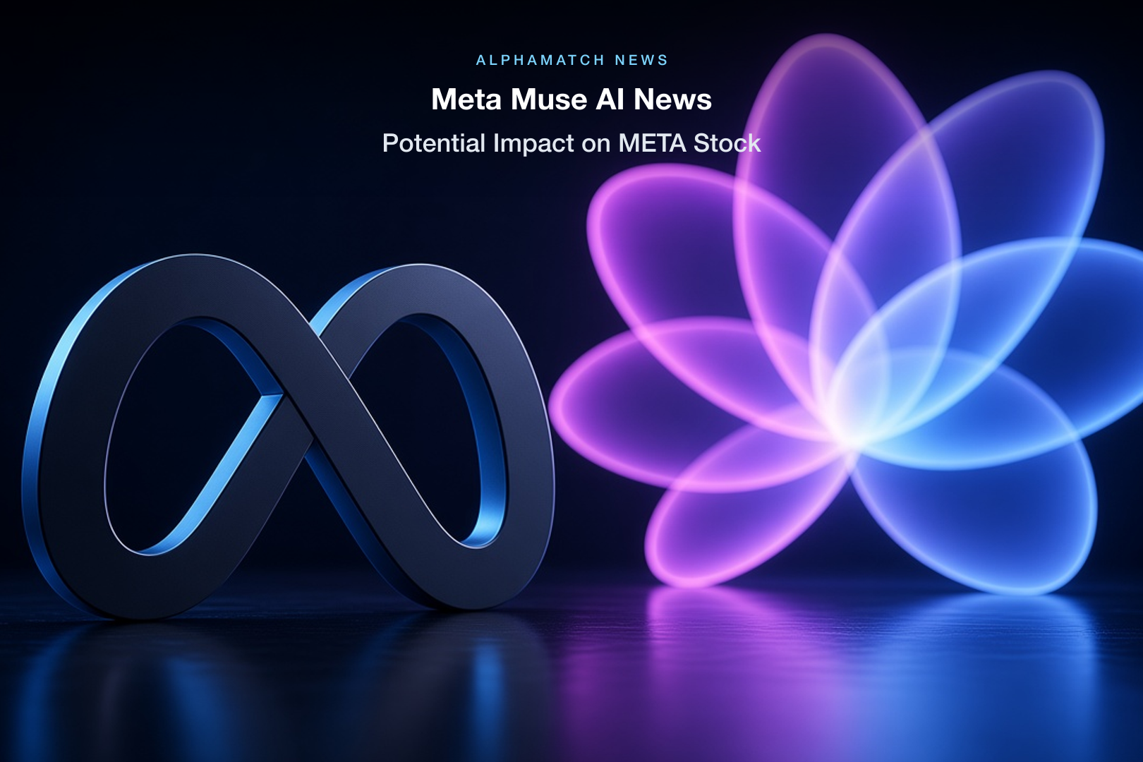 Meta infinity logo and glowing Muse AI mark — Meta Muse AI news and META stock
